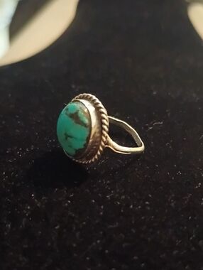 Small Native American-Navajo Turquoise And Sterling Silver Ring